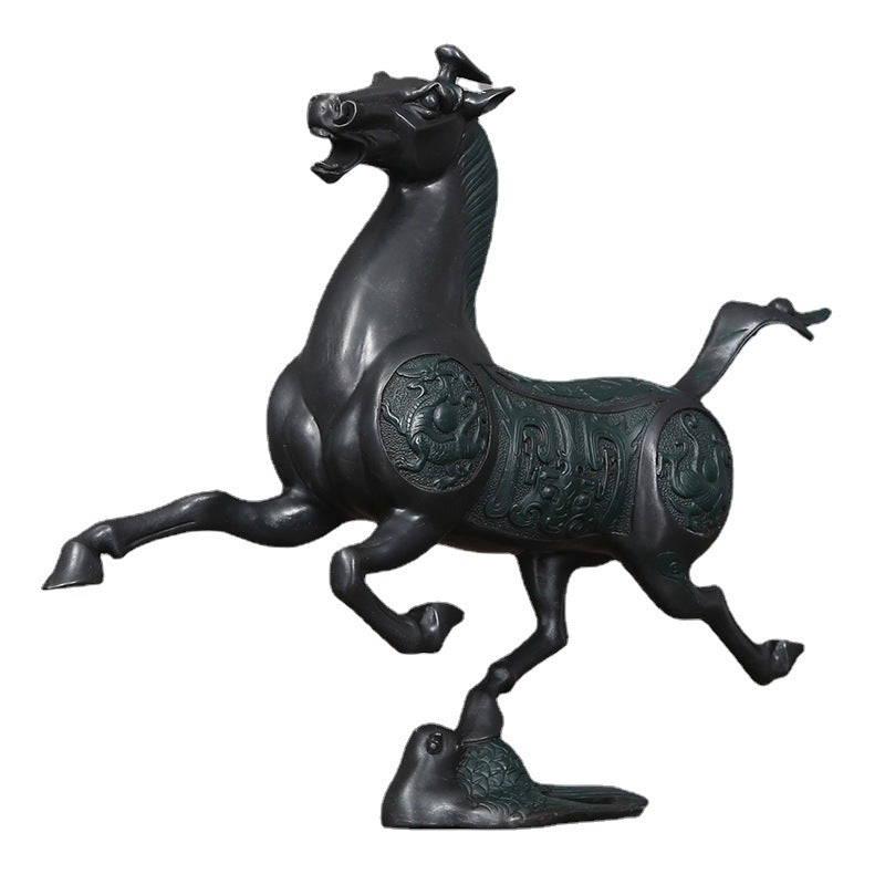 Horse Trotting Brass Zodiac Horse Ornament Craft Living Room Office Desk Home Decoration Opening Gift