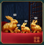 Brass Zodiac Rabbit Ornament for Home Office Desktop gold Wealth Rabbit Copper Craft Zodiac Gift Decorative Copperware